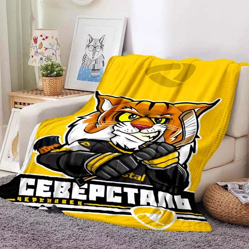 

NEW2023 hockey Cartoon animal Pattern Blanket Office Outdoor Travel Teens Bedding Throw Blanket , Hockey Fan Warm Gifts
