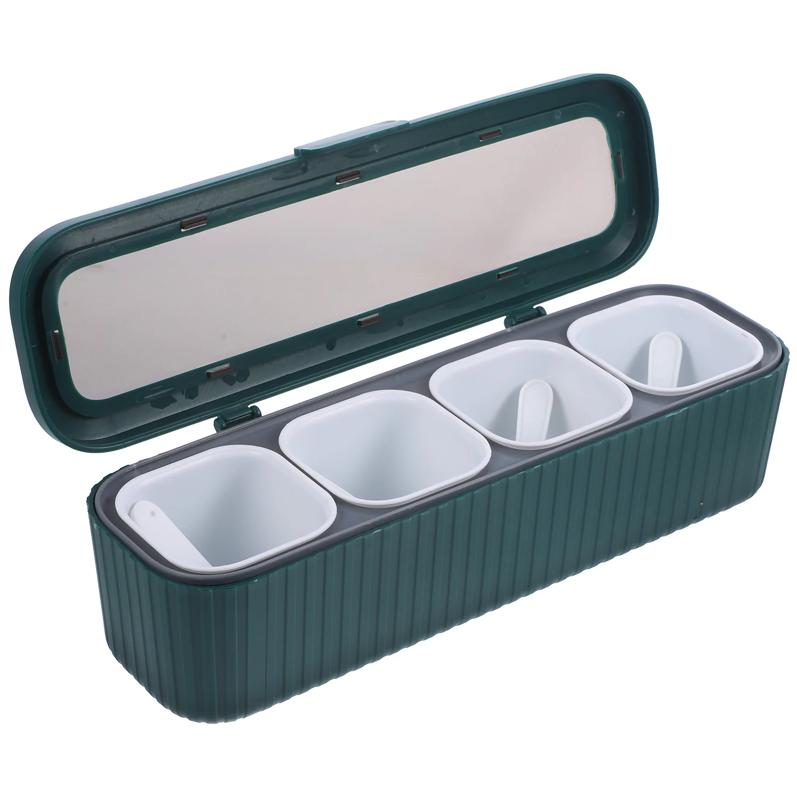 

Kitchen Seasoning Box Multi-grid Condiment Container Countertop Rack Holder With