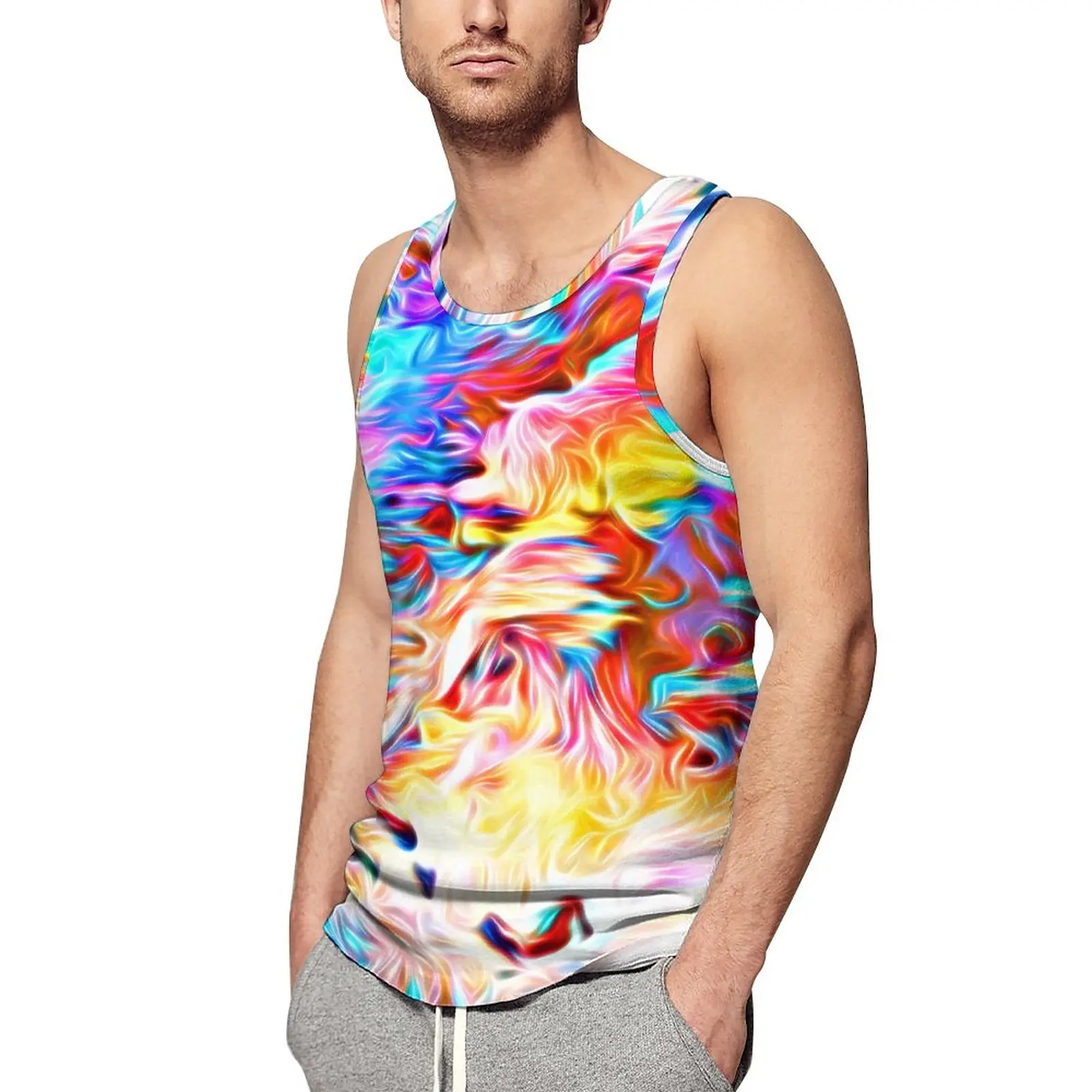 

2023 Hot Sale 3D Printed Tank Tops Men's Clothing Summer Fashion Casual Sleeveless Shirts Harajuku Streetwear T-shirt Fugees Gym