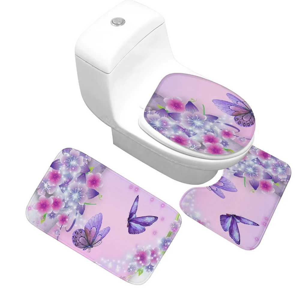 

3 шт., коврики для ванной из микрофибры с цветочным рисунком