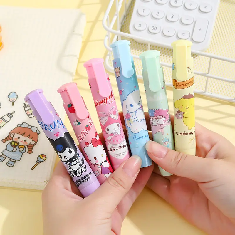 

5 шт. креативный карандаш Sanrio Kawaii мультфильм ластик аниме Hellokitty Kuromi Канцтовары подарок Офисные принадлежности сменный сердечник