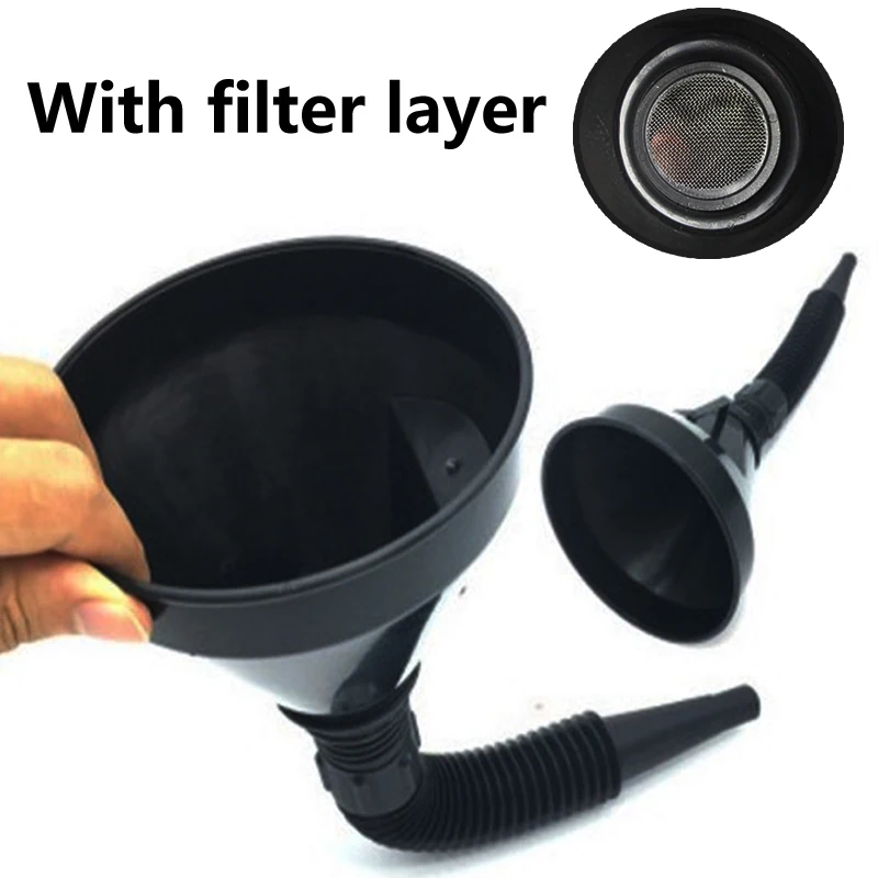 

Oiler filter funnel Car Repair Tool Oil filling Equipment With filter flexible tube For safety emergency travel car accessories