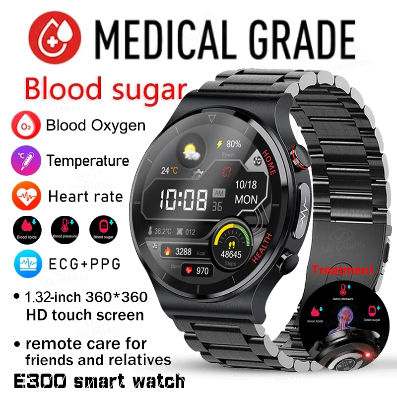 2023 New Smartwatch Blood Sugar Blood lipids Blood Pressure Body Temperature Health Monitoring Smart Watch for Men Women Clock