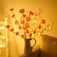 new battery powered 20led rose tree branch christmas garland fairy lights for room wedding valentines day romantic decoration