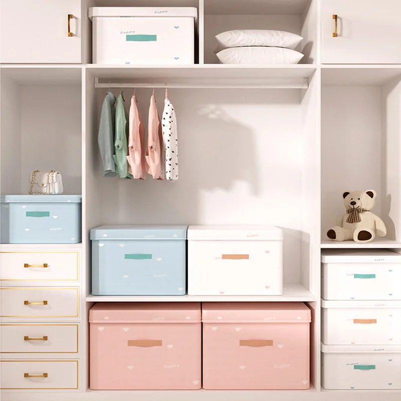 

Ящики для хранения большой емкости с крышками, складная коробка для хранения, органайзер для шкафа, органайзер для одежды, одеял, игрушек, ме...