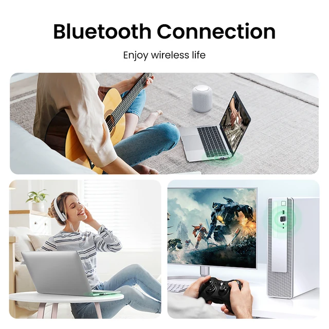 UGREEN USB Bluetooth 5.3 5.0 Dongle Adapter for PC Speaker Wireless Mouse Keyboard Music Audio Receiver Transmitter Bluetooth 5