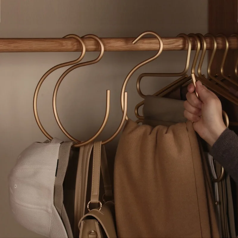 

Holder Storage Hooks Hanging 5pcs Hangers Pants Clasp Multifunctional Hook Aluminum Kitchen Hanging Alloy S-shape Hats Bedroom