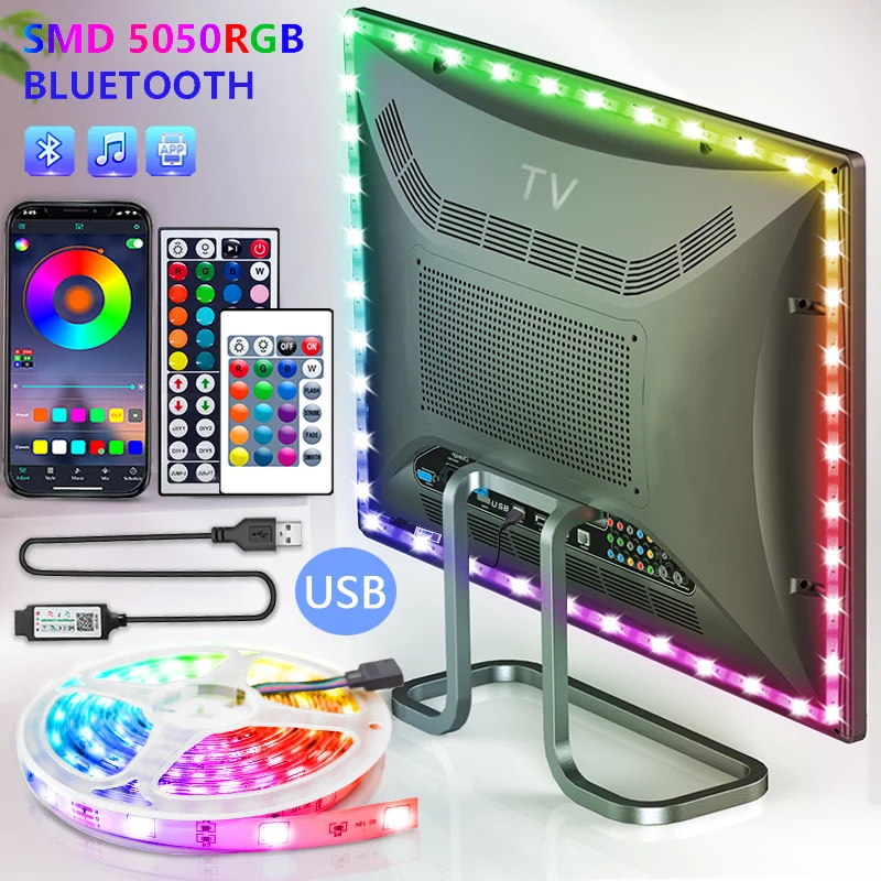 

Светодиодные ленты с Bluetooth, USB, RGB, SMD 5050, 5 в пост. Тока
