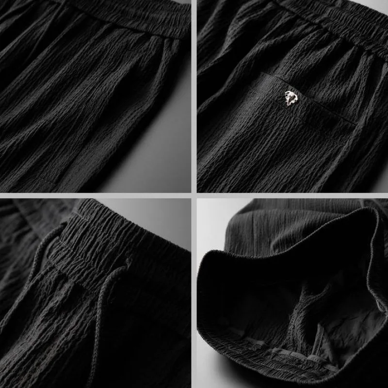 2023 Fashion Refreshing Short-sleeved Casual Short-sleeved Men's Summer Quick Drying Thin Ice Silk Style Sports Suit Men