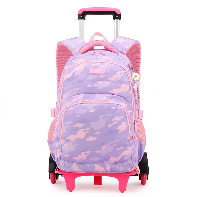 Brand kids Trolley School Backpack For Children Wheeled Luggage Bags For grils Kids Wheel Schoolbag Student Detachable Backpacks