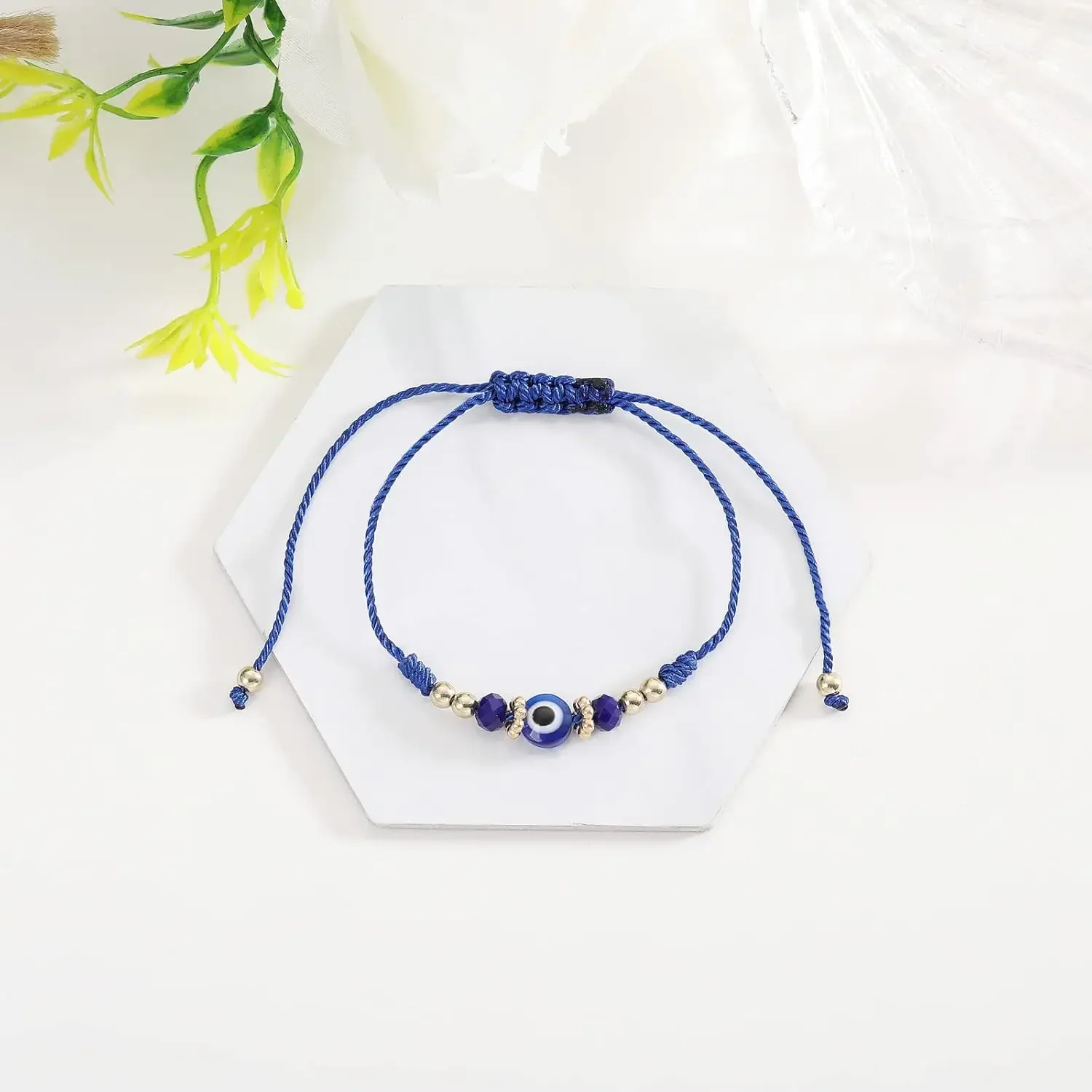 Винтажные синие браслеты с бисером Глаз дьявола регулируемый красочный браслет