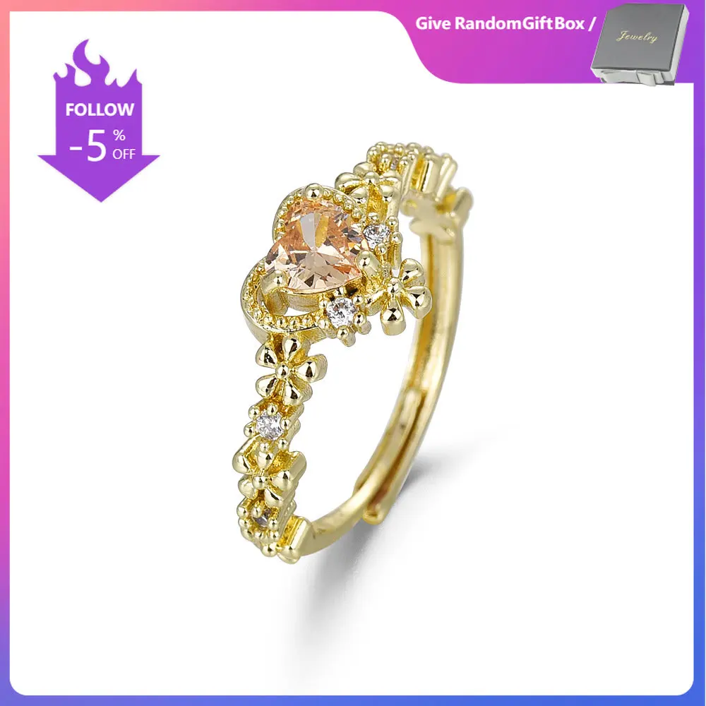 

Colored Treasure Rings for Women Wedding Jewelry Seiko Inlaid Natural Topaz Ring Female Opening Gemstone Popular Design
