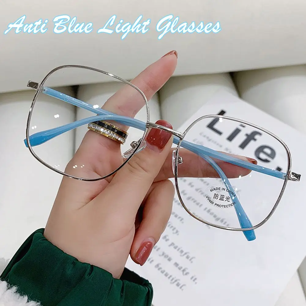 

Fashion Classic Metal Anti-Blue Light Glasses Women Men Vintage Square Frame Computer Game Goggles Blue Ray Blocking Eyeglasses