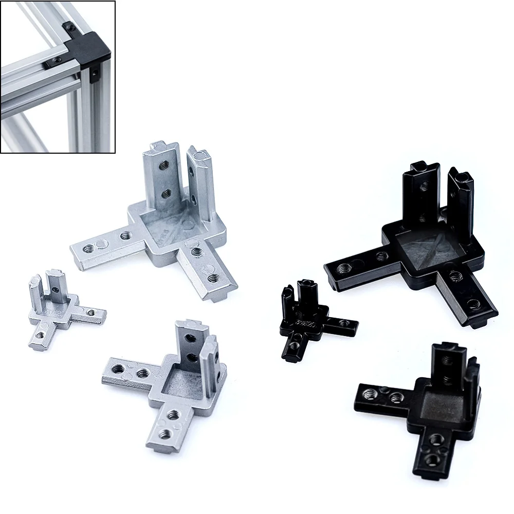 

8Pcs 3 Way End Angle Bracket Connectors Three Way Hidden Corner with Set Screws for 2020 3030 4040 Aluminium Extrusion Profile
