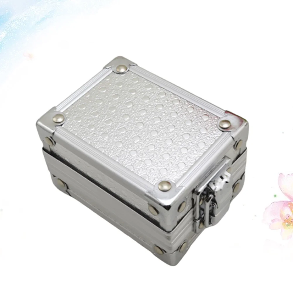 

Aluminum Watch Container Box with Lock Watch Storage Silver Case Display