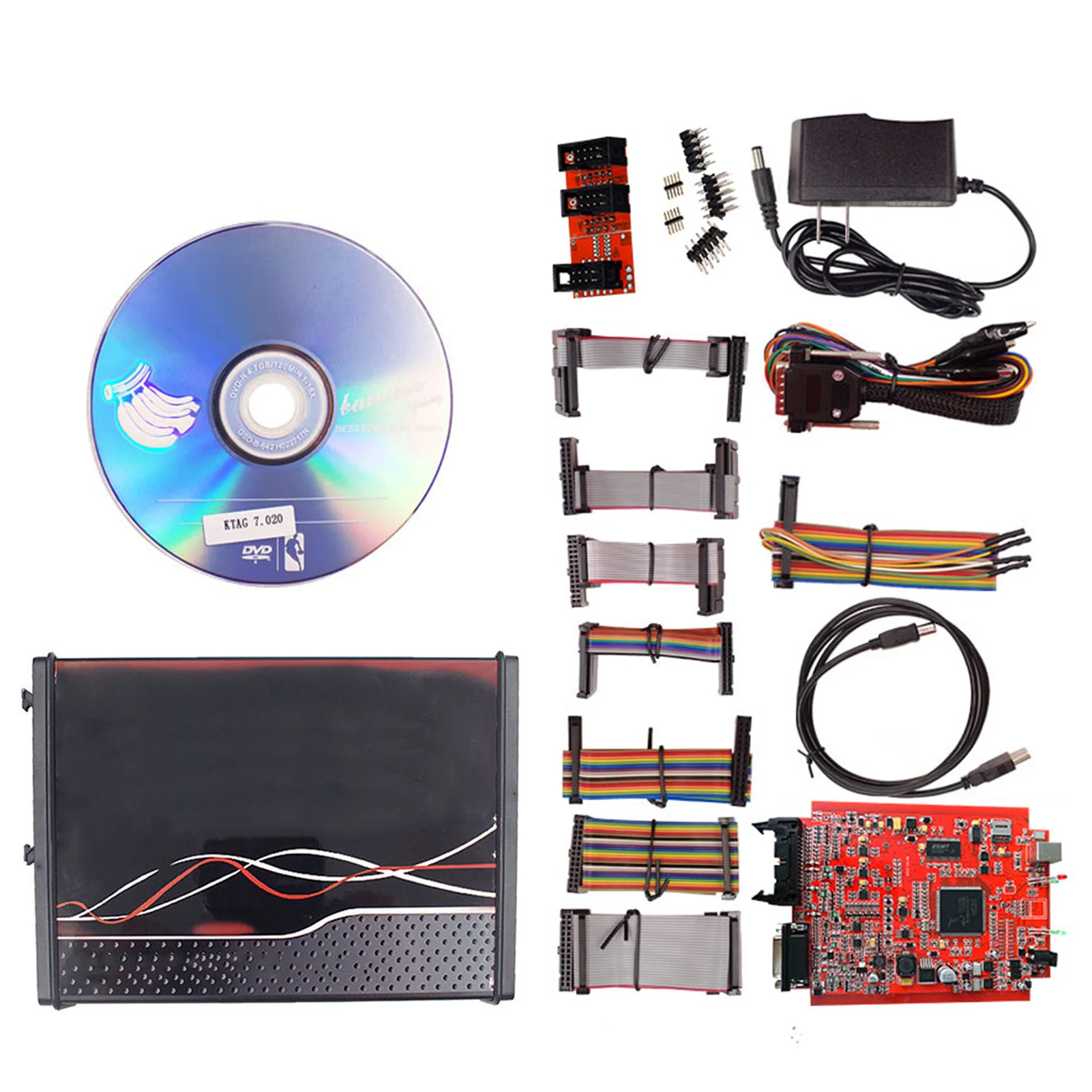 

Code Readers Scan Tools V2.25 KTAG V7.020 Car Kess V7.020 Chip Tuning Programming Tool NoTokens Limit With Red PCB US Plug
