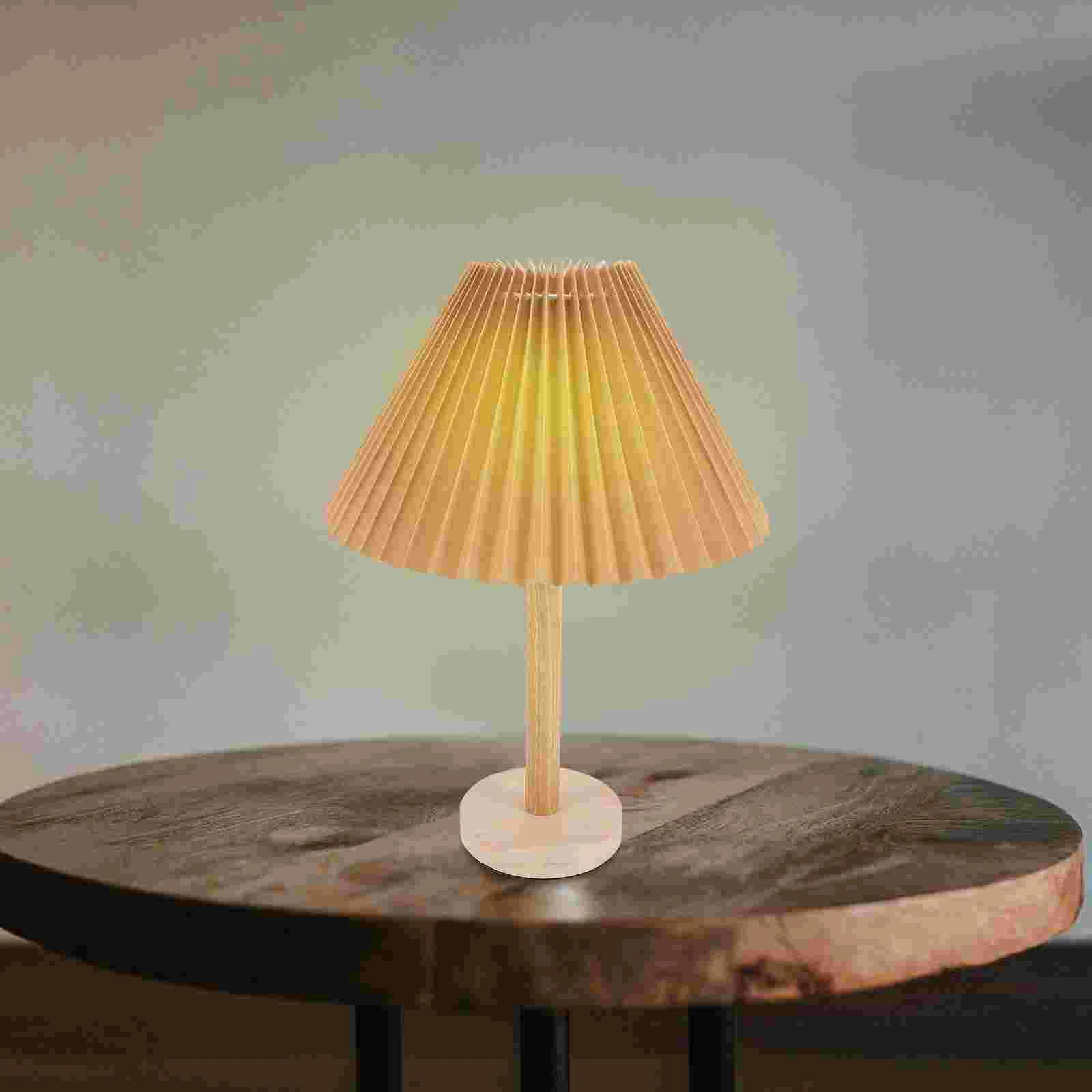

Pleated Table Lamp Bedroom Bedside Lamp Simple LED Night Lamp Decor (US Plug)