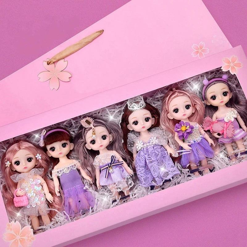 

16 см BJD куклы тела игрушки для девочек 13 подвижных суставов с DIY красивая одежда 6 шт./компл. изысканный пакет подарок для девочки