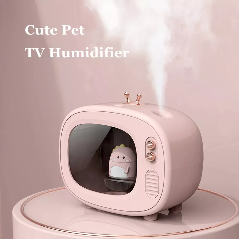 

Creative TV Wireless Air Humidifier USB Rechargeable Ultrasonic Cool Mist Water Diffuser with LED Light Cute Pet Humidificador