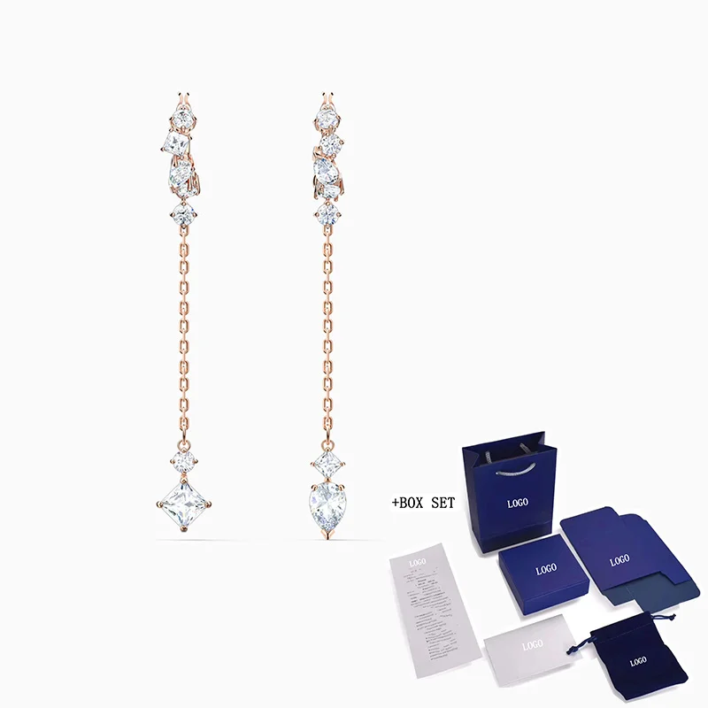 

2020 Fashion Jewelry SWA New ATTRACT Pierced Earrings Elegant and Irregular Decorative Crystal Women's Luxury Jewelry Gifts