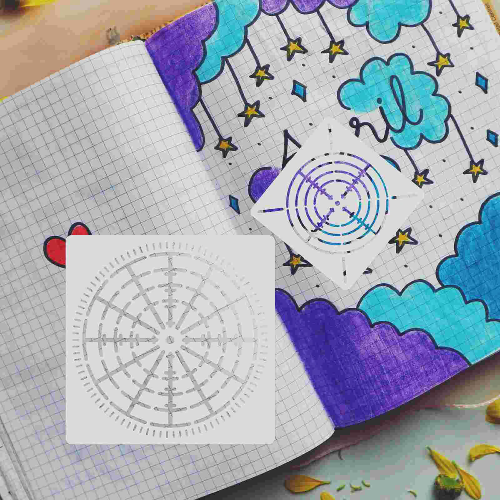 Фото Мандала Bullseye паутина вспомогательная линия DIY живопись химия математика шаблон для рисования инструмент трафареты шаблоны точка №2
