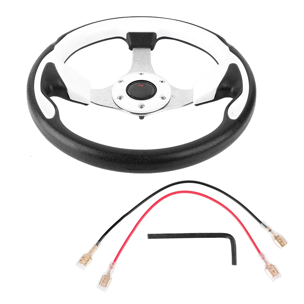 13in 320 мм Универсальный PU кожаный автомобиль Спорт Гонки Дрифт руль Белый