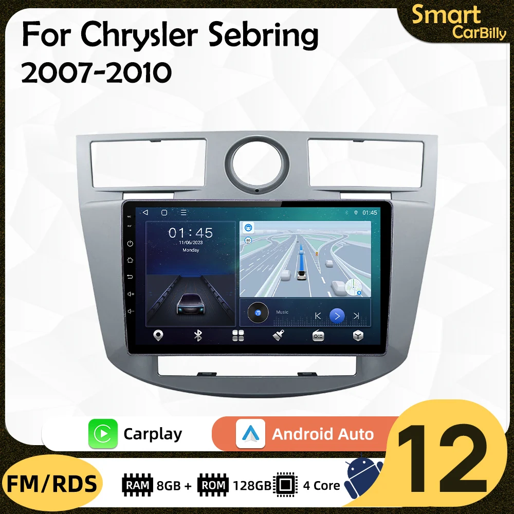 Радио Android для Chrysler Sebring 2007-2010 2 Din 9-дюймовый автомобильный мультимедийный