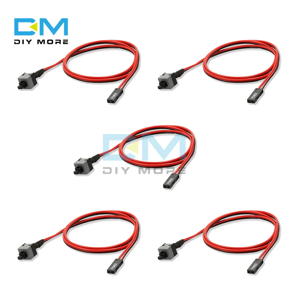 

5pcs/lot 50cm Long Power Button Switch Cable for PC Switches Reset Computer Power Momentary Automatically Reset Push Button