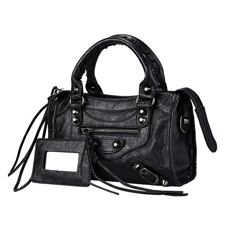 

2023 Women Small Pu Leather Handbags Motorcycle Bag Fashion Ladies Rivet Crossbody Bags for Women Luxury Messenger Bag