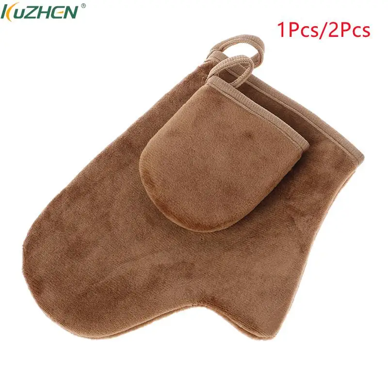 Коричневые перчатки на палец многоразовые для самостоятельного загара