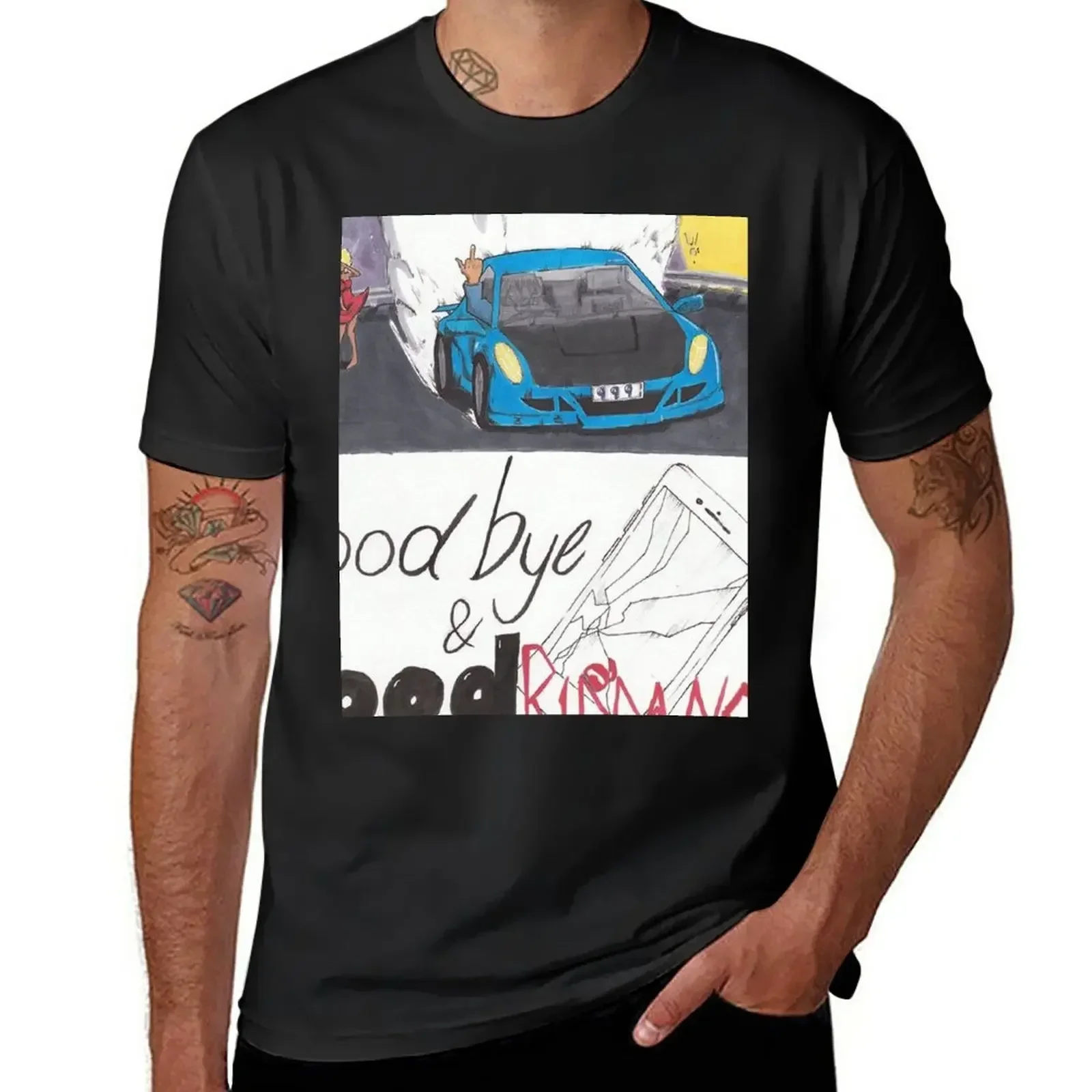 JuiceWrld Good Riddance Wall футболка черные милые топы мужские футболки аниме одежда новые в