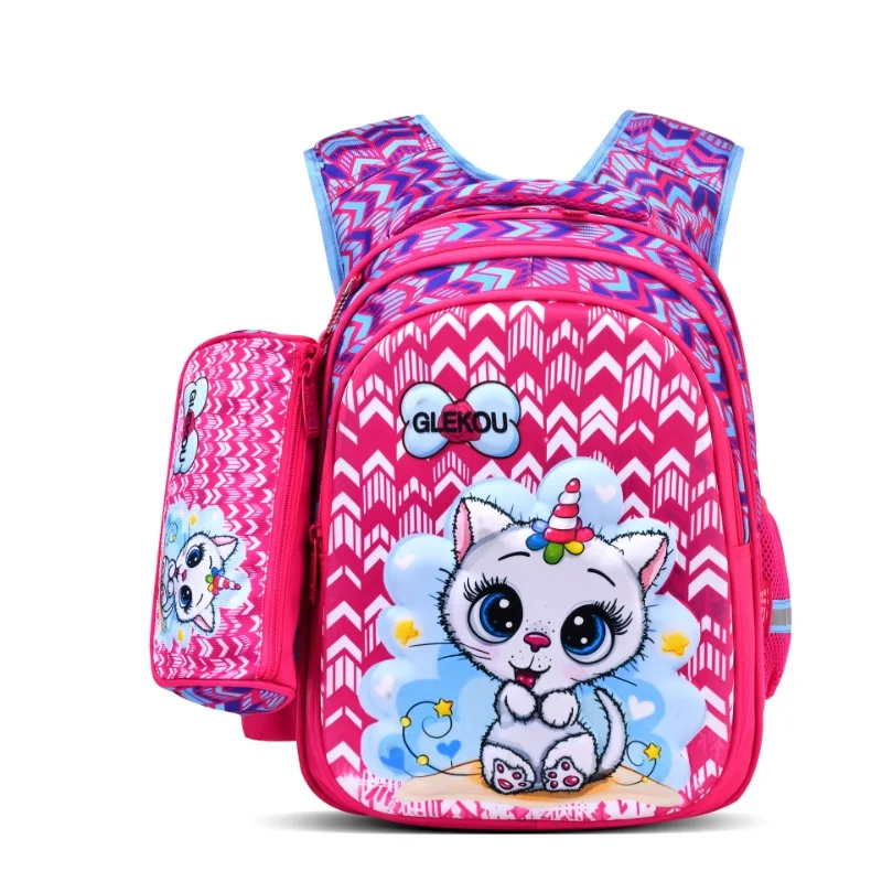 Cartoon Unicorn Grade 2-6 Children Breathable Fashion Backpacks New Girls Princess Boys Cute 16 Inches Schoolbags Breathable Hot
