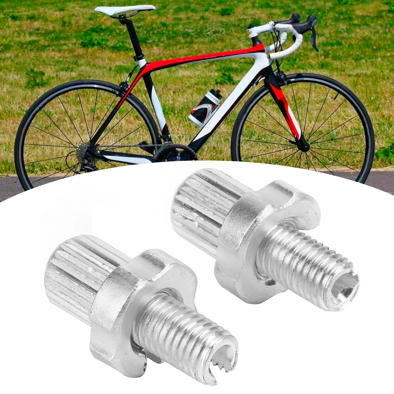 

2pcs M7 Bicycle Brake Lever Adjuster Screws Fastener Silver Aluminium Alloy for Road Mountain Bikes