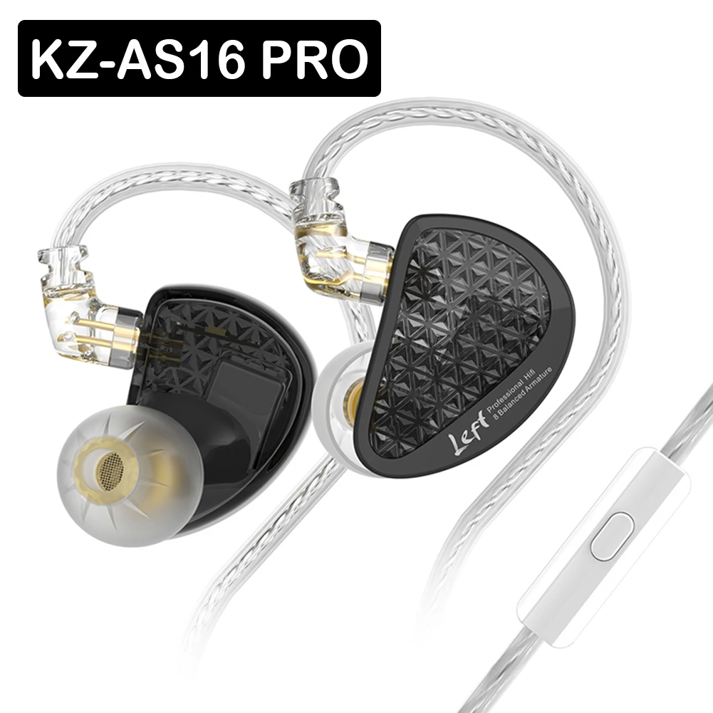 

KZ-AS16 PRO Wired Earphone HD-compatible Calling Ergonomic 3.5mm Balanced Armature Gaming Earbud for Listening to Music