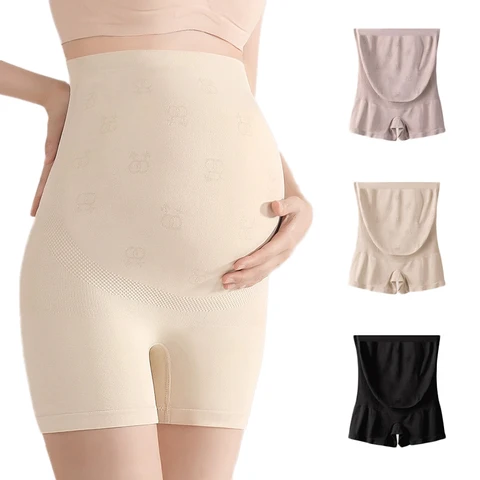 Комфортные бесшовные защитные шорты с высокой талией для сна и живота, нижнее белье для беременных женщин