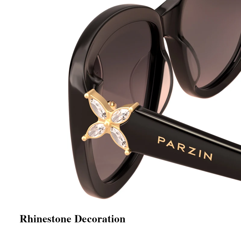 PARZIN Luxury Trendy Cateye Sunglasses for Women, Butterfly Fashion Polarized UV400 Lens Driving Eyewear Gift Oculos De Sol 9612