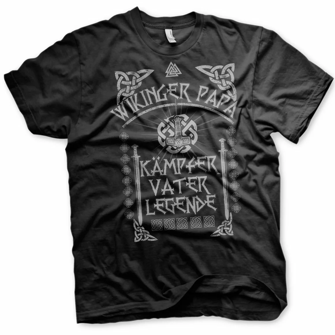 

Vi king Papa Warrior Father Legend Odin Thor Valhalla T-Shirt New 100% Cotton Short Sleeve O-Neck Harajuku Casual Mens T-shirt