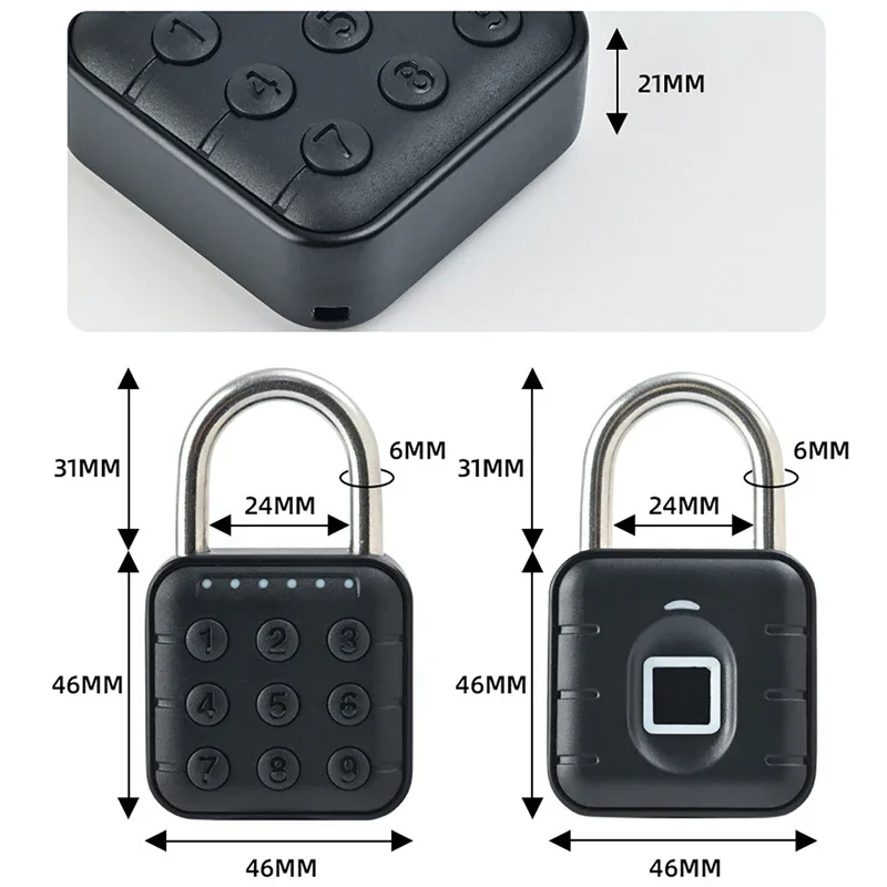 Фото Tuya умный Bluetooth пароль от отпечатка пальца замок водонепроницаемый без ключа безопасность электронная сумка для багажа чехол противоугонный замок №5