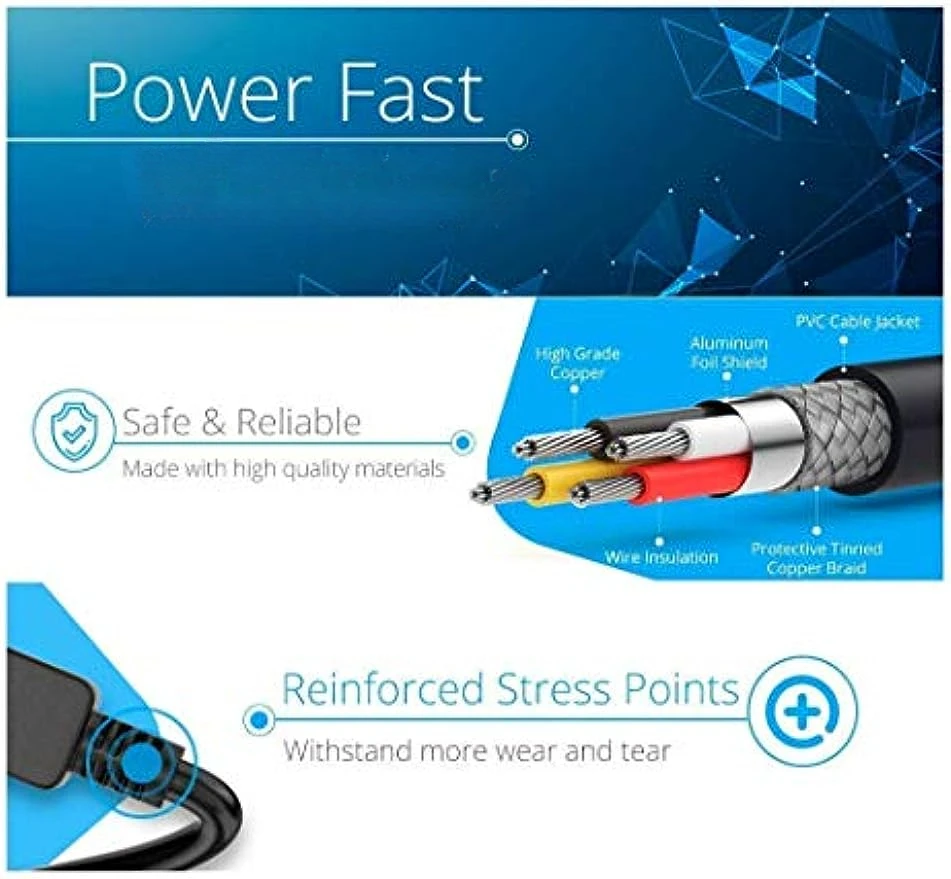 Шнур питания для телевизора Samsung LG TCL Sony: 2 зубца переменного тока настенный штекер
