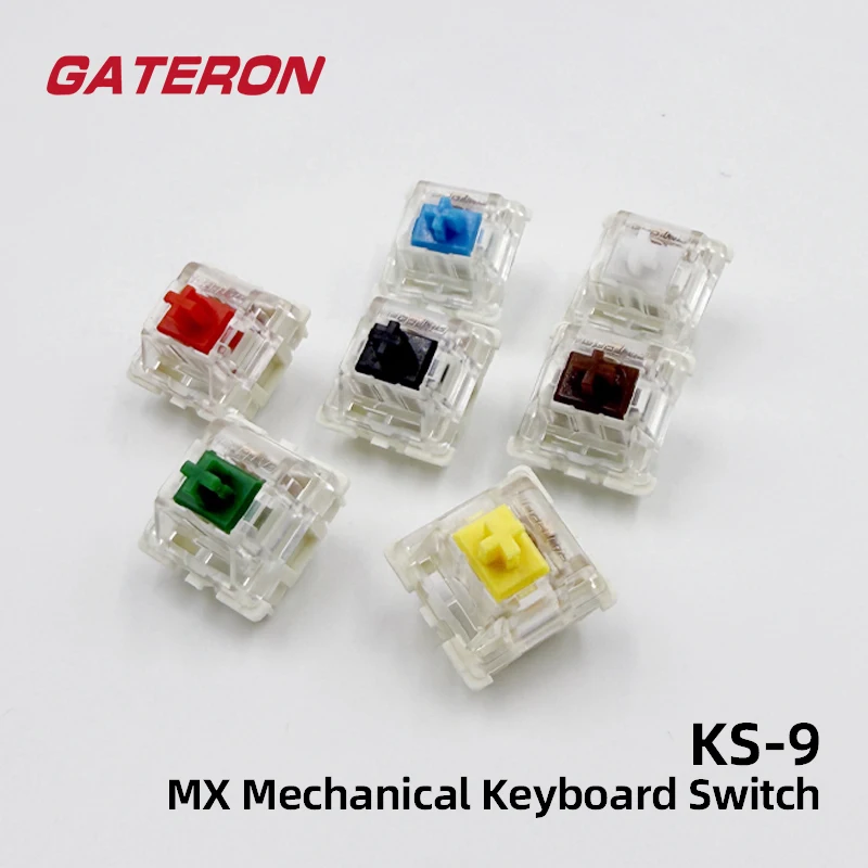 Фото Механические переключатели Gateron KS-9, 3-контактные, красные, коричневые, синие, зеленые, белые, RGB, бесшумные, с тактильным откликом, совместимые с Cherry MX №2