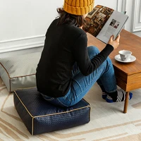 woven pattern pvc footstool cover faux leather cushion cover moroccan pouf hippie floor mat bay window tatami unstuffed cushion
