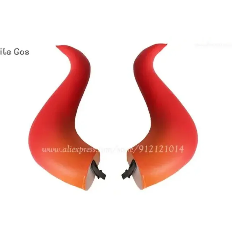 Парик Yamato для косплея аниме парик рога длинные завитки градиентные женские