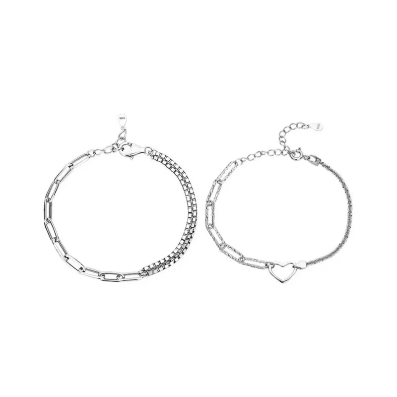 Браслеты для влюбленных серебро 925 пробы пара нишевых браслетов пары простой