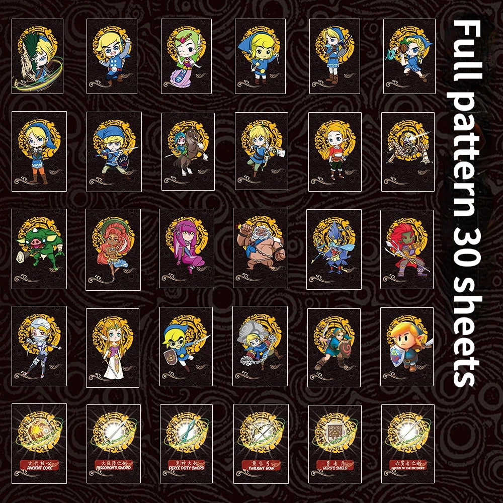 

Карты для игры в дикой природе Zelda Amiibo, полные 30 шт. связующих карт, карты оружия серии Zelda