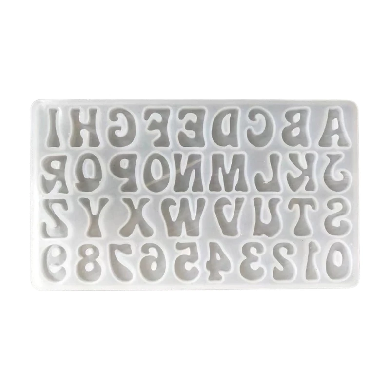 

N58F English Letters Silicone Mold Resin Number Mold Unique Alphanumeric Decoration Mold Creative Handmade Jewelry Ornaments