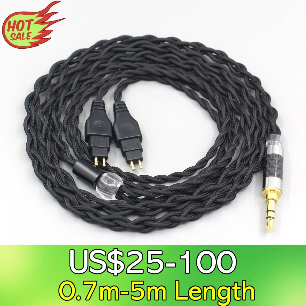 LN007456 Pure 99% Silver Inside Headphone Nylon Cable For Sennheiser HD580 HD600 HD650 HDxxx HD660S HD58x HD6xx Earphone