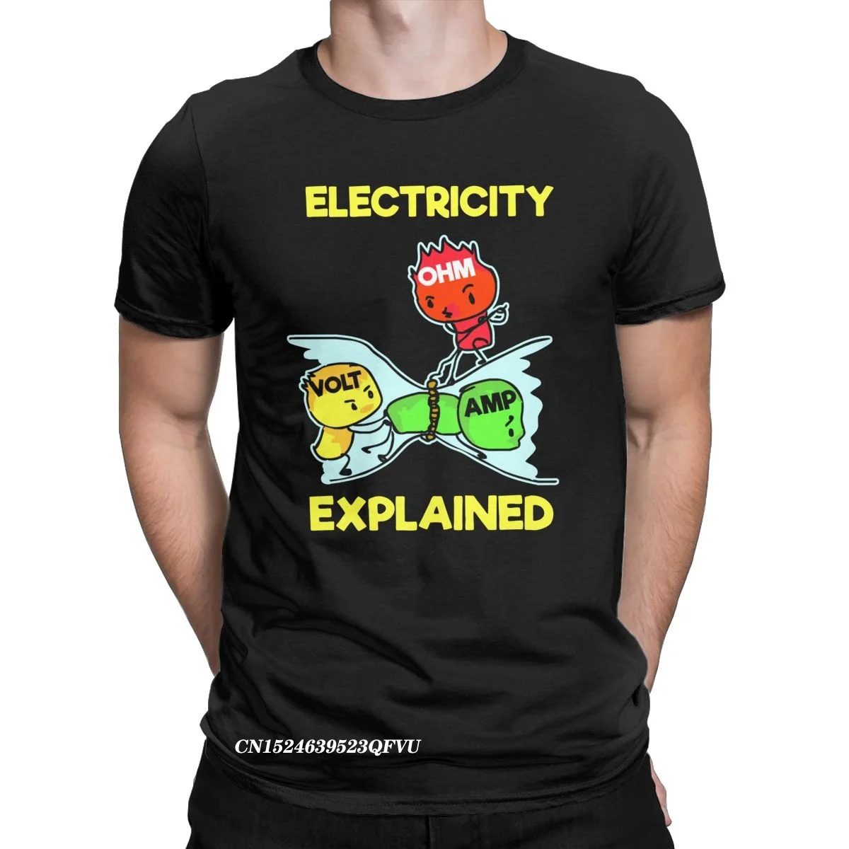 

Electricity Explained Science Shirt For Geeks Men Tshirt Ohm's Law Fashion Tee Shirt Pure Cotton Plus Size T-Shirts Clothing