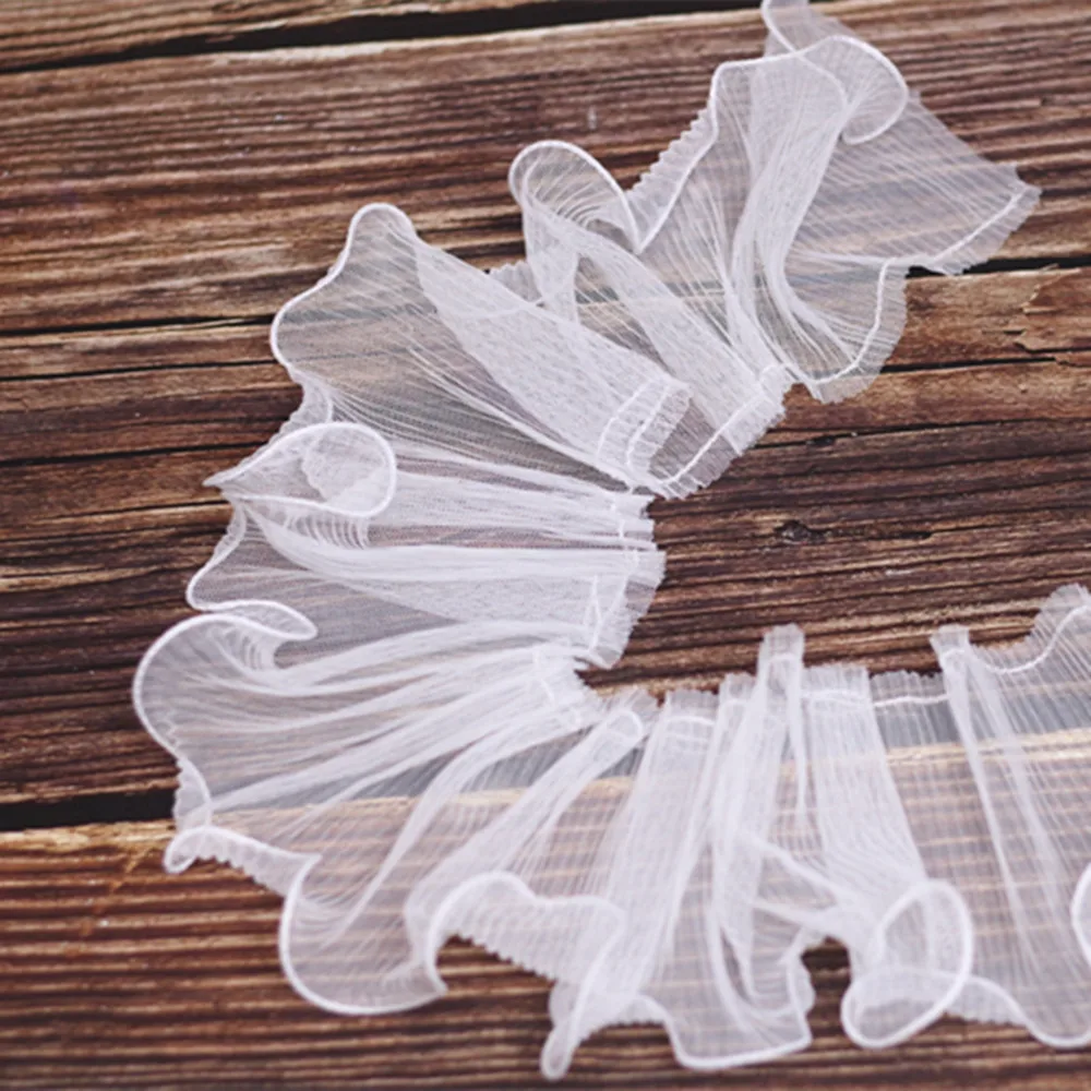 1 м плиссированная волнистая пряжа материалы кружевная ткань воротник швейная