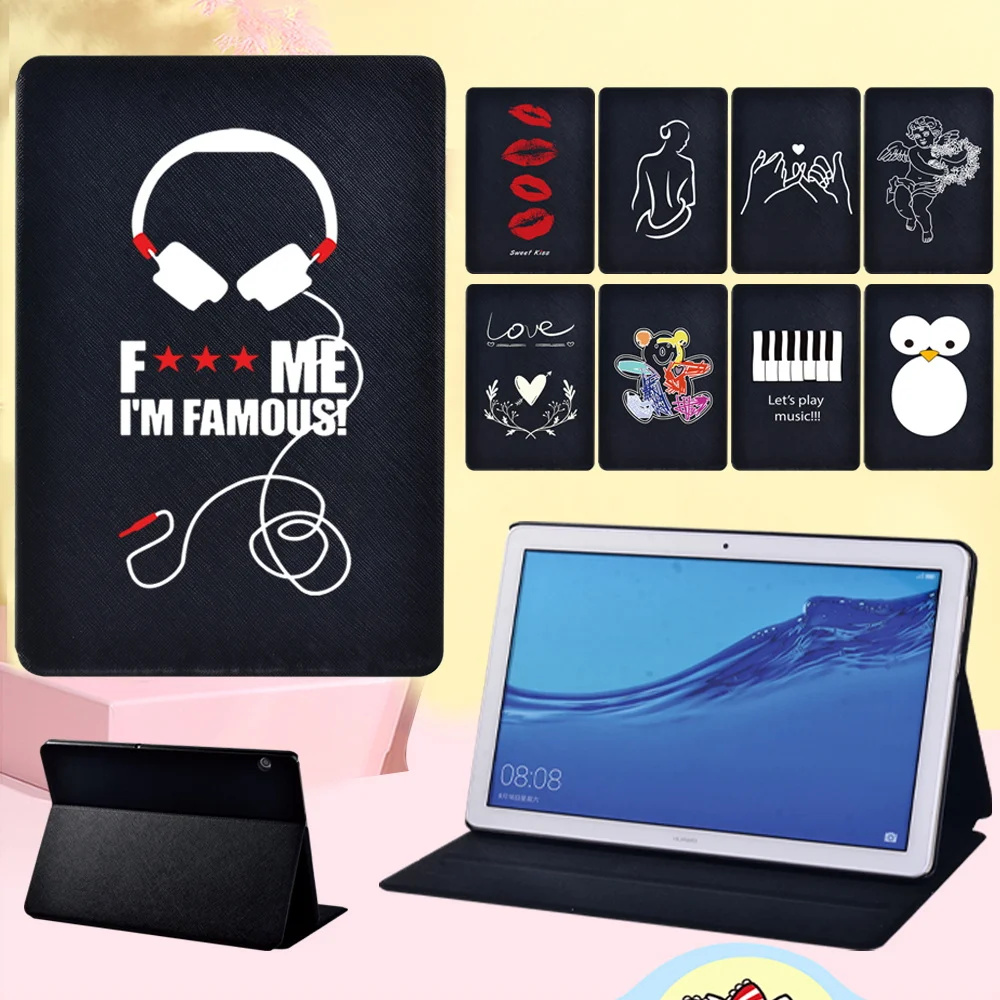 

For Huawei MediaPad T5 10 10.1" Simple Style Tablet Case for T3 10 9.6"/T3 8.0" Shockproof Leather Stand Cover Protective Shell