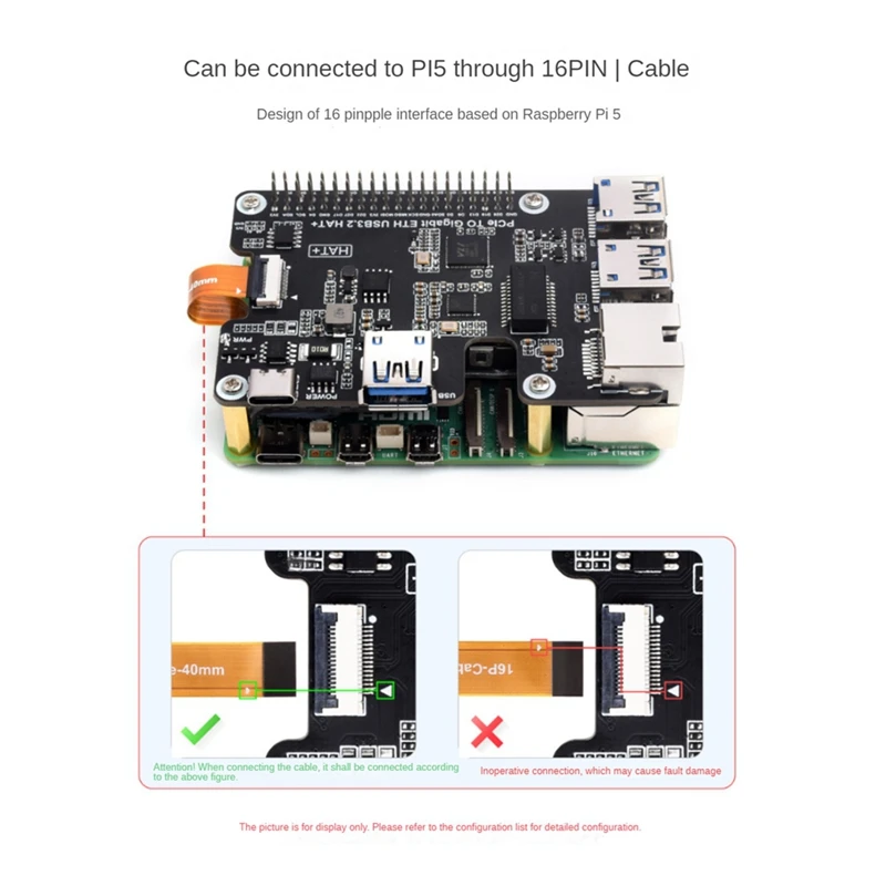 Плата расширения Pcie для Raspberry Pi 5 Gigabit Ethernet и USB 3 2 Gen1 HAT + плата PI5